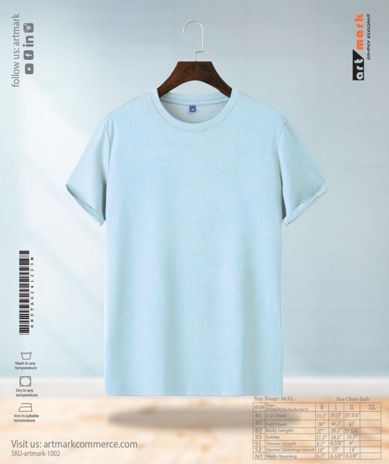 Men’s Regular Round Neck Solid T-shirt