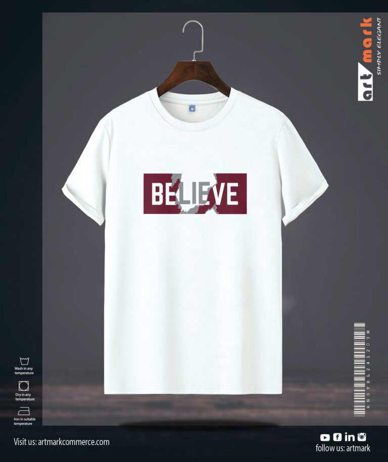 Men’s Regular Round Neck Believe T-shirt