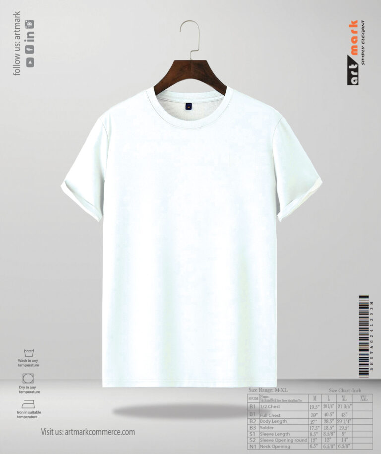 Men’s Regular Round Neck Solid T-shirt White